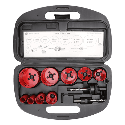 Juego de Brocas Sierra / 9 Piezas / 3/4" a 2-1/2" / Bi-Metal HSS / Profundidad 40 mm / Estuche PVC