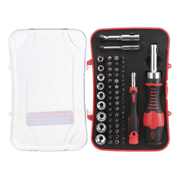 Juego de Herramientas / 65 Piezas / Acero CR-V / Estuche Plástico Compacto / 20 x 13 x 4.5 cm