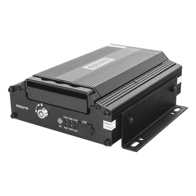 DVR Móvil / 4 Canales AHD 2 Megapixel + 1 Canal IP / H.265 / Chip IA Embebido / ADAS y DSM / 4G / WiFi / GPS / HDD hasta 2 TB / -40 °C a 70 °C (-40 °F a 158 °F)