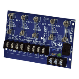 Módulo de Distribución de Energía / Entrada Universal 28V AC/DC / 10A Máx / 4 Salidas Fusibles 2.5A / LED Estado DC / 0°C a 49°C (32°F a 120°F)