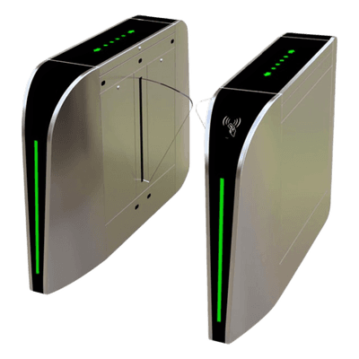 Torniquete de Barrera Flap / Un Solo Carril / 30 Personas por Minuto / Apertura 1 s / Acero Inoxidable / Indicadores LED / Alarma por Acceso Denegado