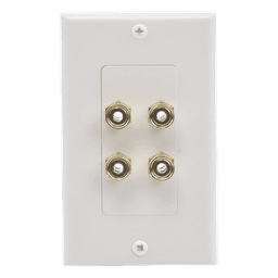 Placa de Pared para Altavoces / 2 Canales / Postes Tipo Banana / Conectores Chapados en Oro / Estilo Decora 1 Unidad / 75 x 115 mm