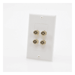 Placa de Pared para Altavoces / 2 Canales / Postes Tipo Banana / Conectores Chapados en Oro / Estilo Decora 1 Unidad / 75 x 115 mm