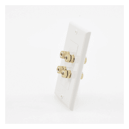 Placa de Pared para Altavoces / 2 Canales / Postes Tipo Banana / Conectores Chapados en Oro / Estilo Decora 1 Unidad / 75 x 115 mm