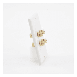 Placa de Pared para Altavoces / 2 Canales / Postes Tipo Banana / Conectores Chapados en Oro / Estilo Decora 1 Unidad / 75 x 115 mm