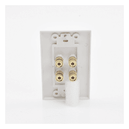 Placa de Pared para Altavoces / 2 Canales / Postes Tipo Banana / Conectores Chapados en Oro / Estilo Decora 1 Unidad / 75 x 115 mm
