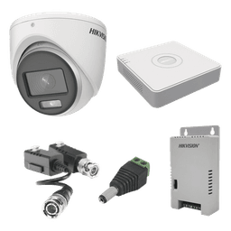 Kit de Videovigilancia TurboHD / 4 Canales / 1080p Lite / 4 Cámaras Eyeball / Color 24/7 / Audio Coaxitron / Fuente Regulada
