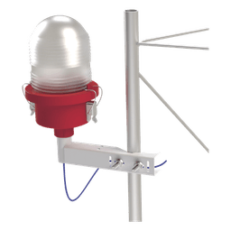 Herraje para Lámpara de Obstrucción / Acero Galvanizado / Pintura Electrolítica Blanca / Fijación 7/8' a 1-1/4' / Compatible STZ30 STZ35 STZ45