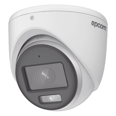 Cámara Turret TURBOHD / 3K 5 Megapixel / Color 24/7 / Luz Blanca 20 m (65.6 ft) / IP67 / Micrófono Integrado / 4 Tecnologías / Lente 2.8 mm