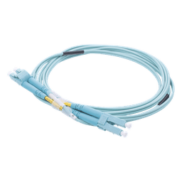 Jumper de Fibra Óptica / Multimodo OM3 50/125 / LC-LC Dúplex / OFNR Riser / 2.0 mm / 2 m (6.56 ft) / Aqua