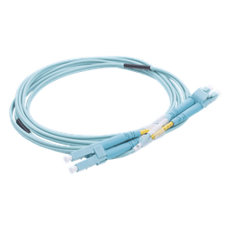 Jumper de Fibra Óptica / Multimodo OM3 50/125 / LC-LC Dúplex / OFNR Riser / 2.0 mm / 2 m (6.56 ft) / Aqua