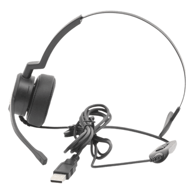 Auriculares USB / Mono / Audio HD / Micrófono Cardioide con Cancelación de Ruido / Diadema Ajustable / 58 g