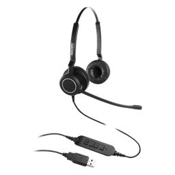Audífonos USB de Diadema / Audio HD Estéreo / Cancelación de Ruido / Micrófono Cardioide 300° / Diseño Ergonómico 58-72 g