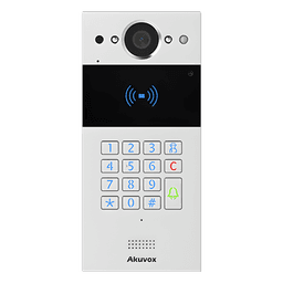 Videoportero IP SIP / 2 Megapixel / Teclado y Lector NFC+RFID 125 kHz / Control de 2 Puertas / PoE / IP65 / Notificación App y Llamada Telefónica / PIN Temporal