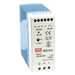 Fuente de Poder Industrial / Riel DIN / 5VCC 40W / Entrada Universal 85-264VAC / 1.31 x 3.54 x 3.94 in