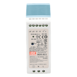 Fuente de Poder Industrial / Riel DIN / 5VCC 40W / Entrada Universal 85-264VAC / 1.31 x 3.54 x 3.94 in