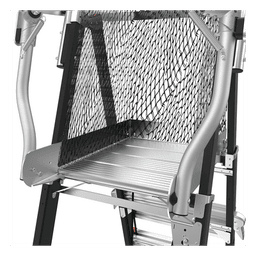 Escalera de Fibra de Vidrio con Jaula / Ajuste de Altura 8' a 14' (2.44 a 4.27 m) / Carga Máxima 170 kg (375 lb) / Nivelación en Ruedas Ratchet™ / Peso 58.5 kg (129 lb)