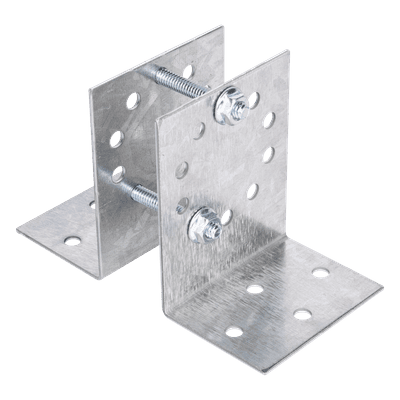 Base Multiposición para Postes / Acero Galvanizado Cal. 12 / Fijación Directa a Concreto / Kit de Tornillería Incluido / 0.36 kg