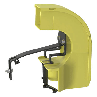 Accesorio de Bajada para Canaleta / Compatible 4x4, 6x4, 12x4, 24x4 / Reducción a 2x2 / Radio de Curvatura 50.8 mm / Color Amarillo