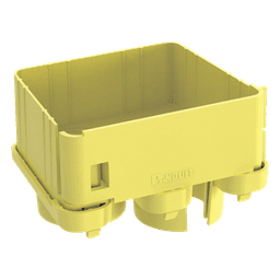 Tapa de Salida / 2 Puertos / Tubería Corrugada 1.5 in (38 mm) / Radio de Curvatura 2 in (50.8 mm) / Canaleta 4x4 / Color Amarillo