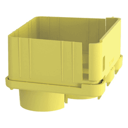 Tapa de Salida / 2 Puertos / Tubería Corrugada 1.5 in (38 mm) / Radio de Curvatura 2 in (50.8 mm) / Canaleta 4x4 / Color Amarillo