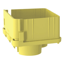 Tapa de Salida / 2 Puertos / Tubería Corrugada 1.5 in (38 mm) / Radio de Curvatura 2 in (50.8 mm) / Canaleta 4x4 / Color Amarillo