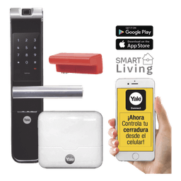 Kit Cerradura Electrónica Inteligente / Apertura por Código, Biometría y Smartphone / 100 Huellas y 100 PINs / Puertas 35-90 mm / Cierre Automático / Wi-Fi