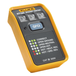 Probador de Tomacorriente / Identificación de 6 Estados de Cableado / LEDs de Alto Brillo / Prueba GFCI / CAT III 300V