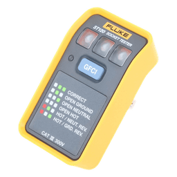 Probador de Tomacorriente / Identificación de 6 Estados de Cableado / LEDs de Alto Brillo / Prueba GFCI / CAT III 300V