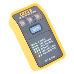 Probador de Tomacorriente / Identificación de 6 Estados de Cableado / LEDs de Alto Brillo / Prueba GFCI / CAT III 300V