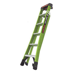 Escalera Combinada 3 en 1 / Fibra de Vidrio / 1.83 m (6 ft) / Carga 170 kg (375 lb) / Almohadilla Giratoria / Barra en V