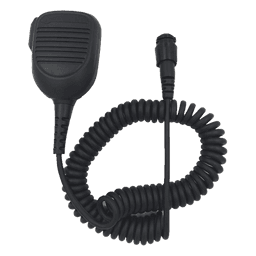 Micrófono para Radio Móvil / Conector Redondo Multipolo / IP54 / Cable Kevlar 40 kg / PTT para Guantes / Diseño Retráctil