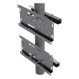 Herraje de Fijación para Gabinete / Compatible 16U y 24U / Acero Galvanizado / Pared, Poste o Torre