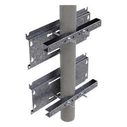 Herraje de Fijación para Gabinete / Compatible 16U y 24U / Acero Galvanizado / Pared, Poste o Torre