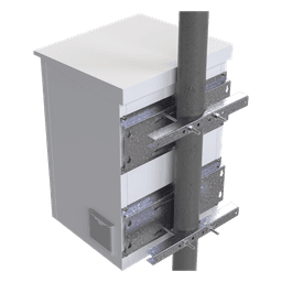 Herraje de Fijación para Gabinete / Compatible 16U y 24U / Acero Galvanizado / Pared, Poste o Torre