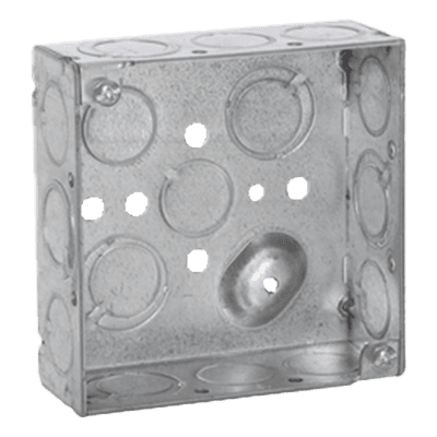Caja Cuadrada Eléctrica / Acero Galvanizado / 21 in³ / 10 Entradas 1/2" y 6 TKO 1/2"-3/4" / Montaje Muro Resistente al Fuego 2 Horas