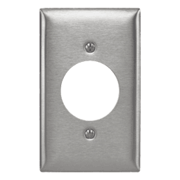 Placa de Pared / Abertura Simple 1.6" (40.6 mm) / Acero Inoxidable 302/304 / 20-30 A / No Magnética / Acabado Cepillado Horizontal