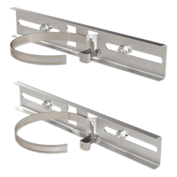 Montaje de Poste / Metal Galvanizado / Gabinetes hasta 30 cm / Diámetro 4' a 5' / 300x44 mm / 2 Rieles