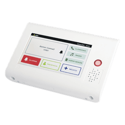 Terminal Inteligente para Habitación Hospitalaria / Pantalla Táctil 7" / RFID 125 kHz / VoIP SIP Bidireccional / PoE IEEE 802.3af / Bus RS485 / Carcasa Antibacteriana