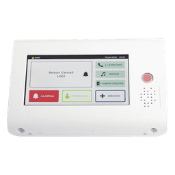 Terminal Inteligente para Habitación Hospitalaria / Pantalla Táctil 7" / RFID 125 kHz / VoIP SIP Bidireccional / PoE IEEE 802.3af / Bus RS485 / Carcasa Antibacteriana