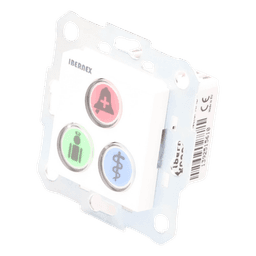 Módulo de Botones para Llamada Paciente-Enfermera / 3 Teclas Iluminadas / Lector RFID 125 KHz / BUS RS485 / Instalación Empotrada 2x2 pulgadas o Superficie
