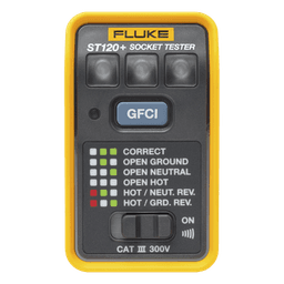 Probador de Tomacorriente / GFCI y Estándar / Señal Acústica / 6 Estados de Cableado / CAT III 300V / LEDs de Alto Brillo