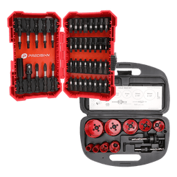 Kit de Herramientas / 13 Brocas Sierra Bimetálicas / 42 Puntas Intercambiables / Entrada Hexagonal 1/4' / Estuche Portátil