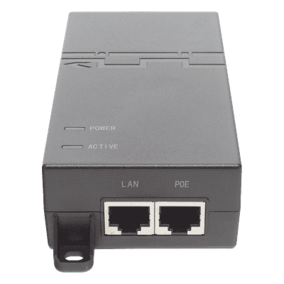 Inyector PoE / 802.3at 30 W / Gigabit / 2 Puertos LAN / Entrada 100-240 V CA / IEC C5