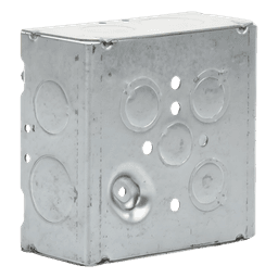 Caja Cuadrada Eléctrica / Acero Galvanizado / 42 in³ / 4.688 x 4.688 in / 9 Entradas Conduit / 2-1/8 in Profundidad