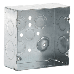 Caja Cuadrada Eléctrica / Acero Galvanizado / 42 in³ / 4.688 x 4.688 in / 9 Entradas Conduit / 2-1/8 in Profundidad