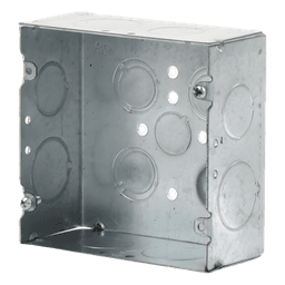 Caja Cuadrada Eléctrica / Acero Galvanizado / 42 in³ / 4.688 x 4.688 in / 9 Entradas Conduit / 2-1/8 in Profundidad