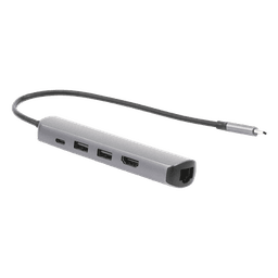 Docking Station USB-C / 5 en 1 / HDMI 4K@60Hz / 2 USB-A 3.1 5 Gbps / RJ45 Gigabit / PD 100W / Aluminio
