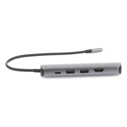 Docking Station USB-C / 5 en 1 / HDMI 4K@60Hz / 2 USB-A 3.1 5 Gbps / RJ45 Gigabit / PD 100W / Aluminio