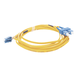 Jumper de Fibra Óptica / Monomodo 9/125 / LC/UPC-SC/UPC / Dúplex / PVC 2.0 mm / 3 m (9.84 ft) / Amarillo